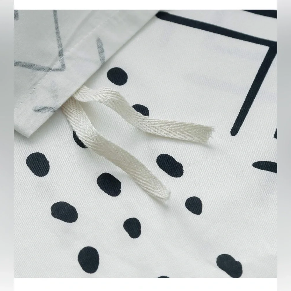 Black + white boho design duvet cover set king sized (3pcs).
